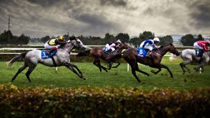 Horse racing commentator voice