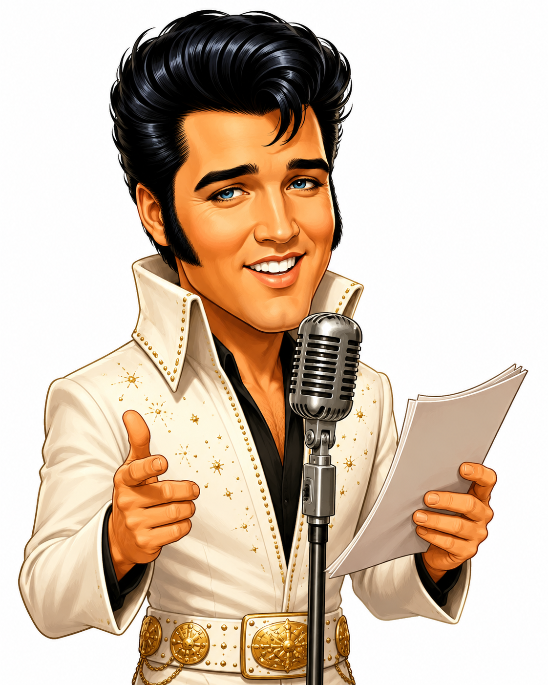 Elvis Presley impression voiceover cartoon by Darren Altman